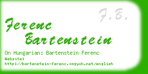 ferenc bartenstein business card